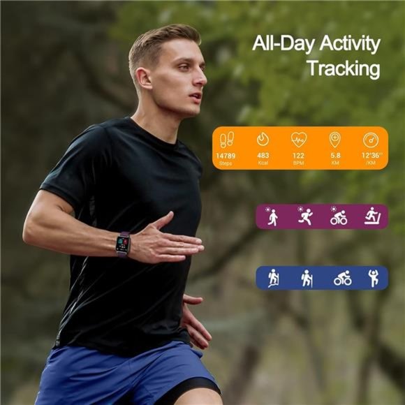 Smart Watch 41mm, Full Touchscreen Smartwatch, Fitness Tracker with Heart Rate - Picture 4 of 6